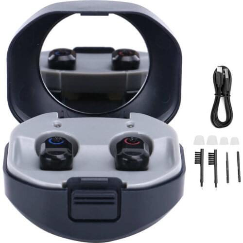 Direct Charging Dual Hearing Aid ABS Ear Sound Amplifier Assist Wireless with Charging Case