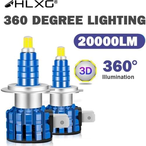 HLXG 20000LM 360 h7 led headlight wireless car Lights auto LED H4 H8 H9 H11 9005 9006 HB3 HB4 lamp canbus bulbs luces 12V 6500K