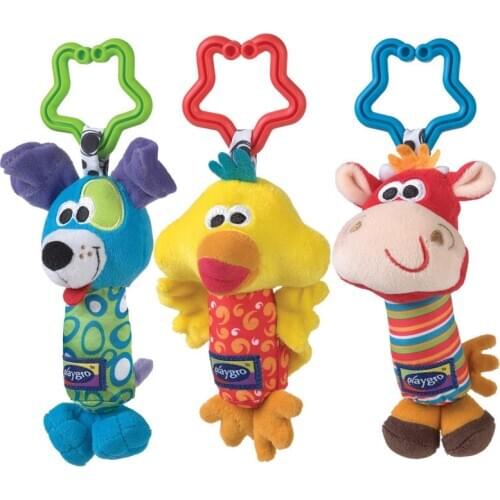 Baby Kid Rattle Toys Cartoon Animal lion rabbit monkey Plush Hand Bell Baby Stroller Crib Hanging Rattles Infant Baby Toys Gifts