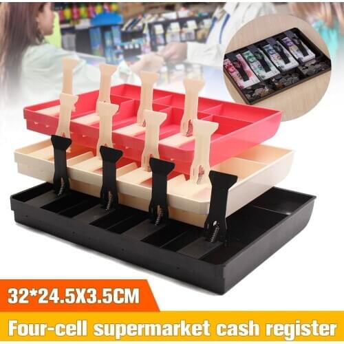 Money Cash Coin Register 5 Girds Insert Tray Replacement Cashier Drawer Storage Cash Register Tray Box Classify Store
