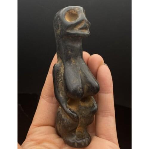 Chinese Hongshan Culture Meteorite Rare Woman Exquisite Hand Carved Pendant statues for decoration Collection ornaments Gift