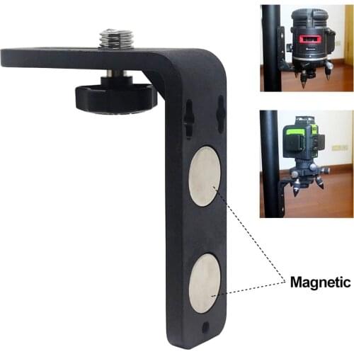 Laser Bracket Supper Strong Magnetic Laser Leveling Support Attracts L-Bracket 5/8 1/4 screw for 2/6/8/12 Lines 3D Laser Level