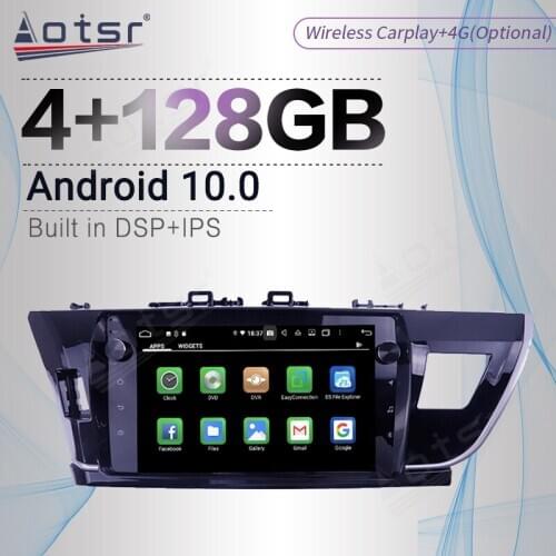 128G For Toyota Corolla 2013 2014-2016 Android Radio Tape Recorder Car Multimedia Player Stereo Head Unit GPS Navigation No 2din