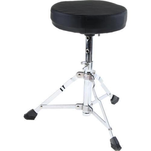 Metal Tripod Children Drum Stool Stand Throne Chair Rubber Feet Black