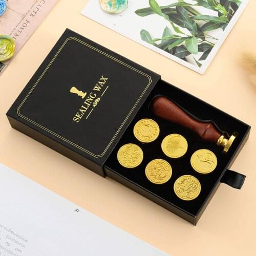 Wax Seal Gift Box Set Customized Vintage Journal DIY Book Material Halloween Wax Stamp Wax Seal Stamp Wax Stamp sealing wax