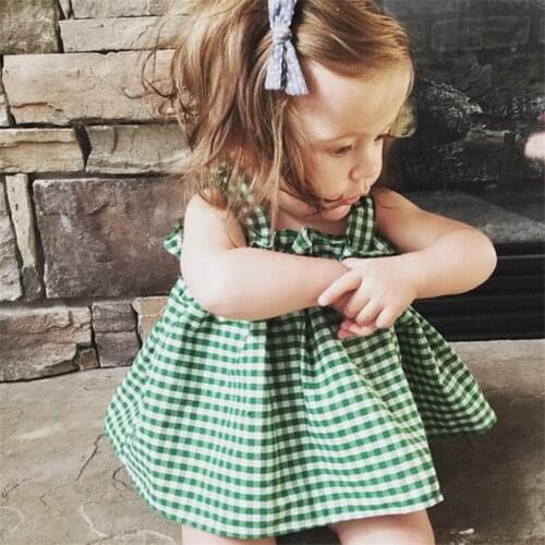 Summer New Style Fashion Black White Baby Infant Toddler Plaid Dress + PP Shorts Girls Clothes Set Puff Sleeve Kids Casual Dress