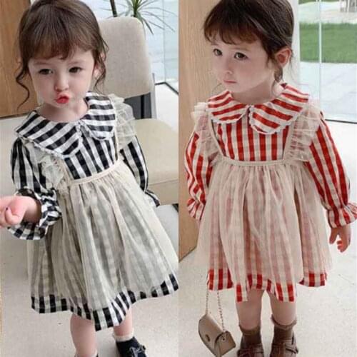 Girl Dress Kids Baby Gown 2021 Stripe Spring Autumn Toddler Princess Outwear School Beach Uniform Dresses Children Clothing
