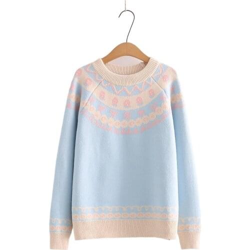 Sweet Style Strawberry Embroidery Women Knit Pullovers Sweaters 2021 Winter Long Sleeve Warm Korean Fashion Girly Cute Soft Tops