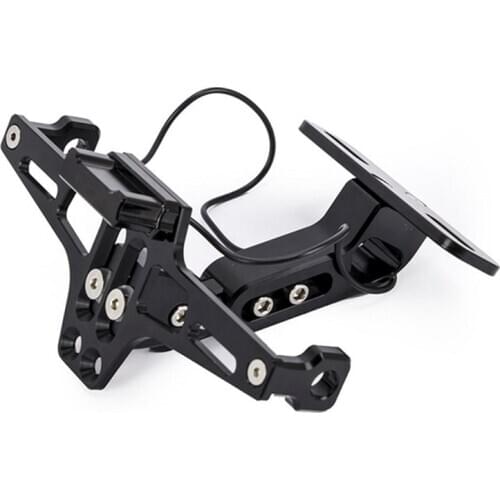 Frame Motorcycle License Number Plate Holder Bracket With Led Light Adjustable For Yamaha Bws R25 R3 Mt03 Msx