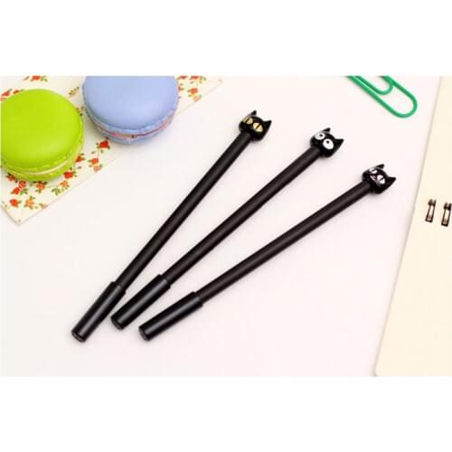 Cute Little Black Cat Gel Pen Creative Primary Cartoon Cat Black Pen Stationery Kawaii School Supplies