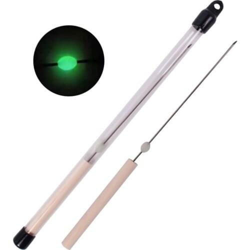 Fishing Bait Needle Worm Baiting Gas Needles Fast Penetrate Earthworm Gas Needle Stainless Steel + Wood Fishing Tools Tackle