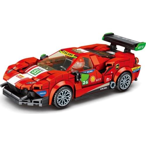Speed Champions 488 GT3 Pull-Back Figures MOC Racing Sports Car Building Blocks Kit Bricks Classic Model For Kids Toys Gift