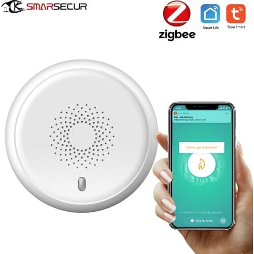 SMARSECUR Zigbee GAS Detector Alarm Detect Natural Leak Combustible Gas Detector Tuya Smart life