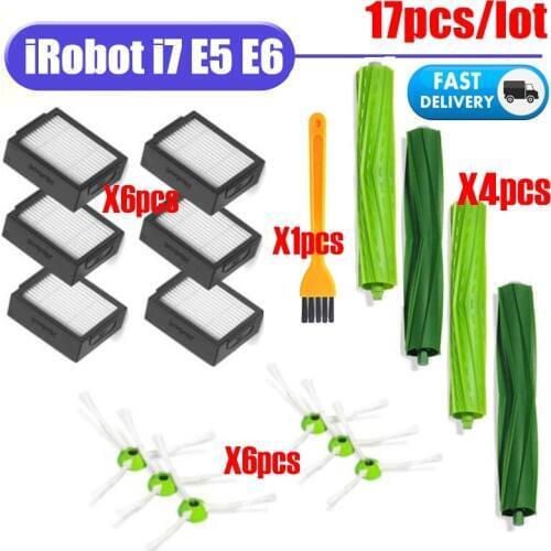 Accessories Brush Roll Side Brush Hepa Filter for iRobot Roomba i7 E5 E6 I Series Robot Vacuum Cleaner Replacement Spare Parts
