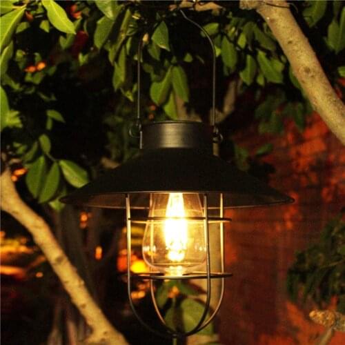 Solar Lantern For Outdoor Hanging Vintage Metal Solar Lights Garden Light With W Luz Solar Led Para Exterior