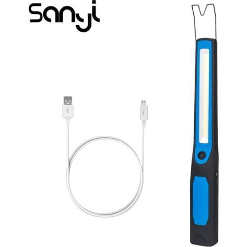 USB Charging COB LED Flashlight Bright Working Inspection Light Portable Mini Pen Pocket Clip Hook Torch light Lanterna