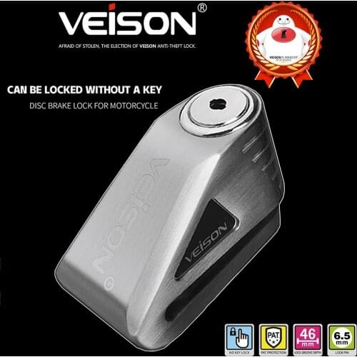 VEISON Motorcycle Disc Brake Lock Padlock for Honda Yamaha Suzuki Kawasaki Vespa PIAGGIO Benelli Harley KTM Bike Scooter Bicycle