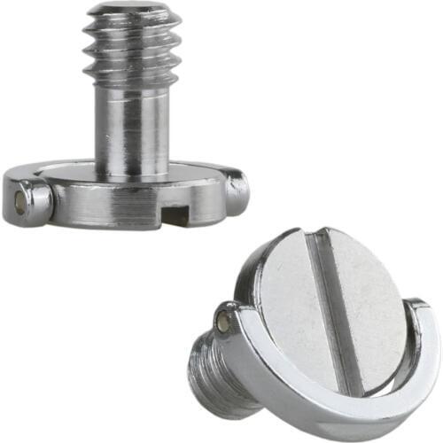 100 pcs Stainless Steel D Shaft D-ring 1/4" Mounting Camera Screw for Camera/Tripod Monopod/Quick Release (QR) Plate