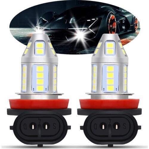 2Pcs H11 Led 30 SMD 3030 Lights H11 Car Front Foglamps Bulb Auto H11 Driving Fog Lamp White