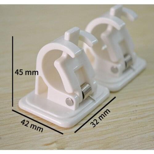 2Pcs Self Adhesive Curtain Hanging Rod Brackets Organized Pole Holders Bathroom Room Towel Bar Hook Support Rail Clamps Fixed C