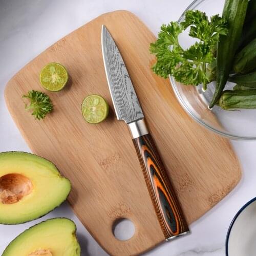 3.5 Inch Fruit Paring Knife 420 Stainless Steel Laser Pattern Kitchen Slicing Knives Vegetable Cleaver Fruit Peeling Knife