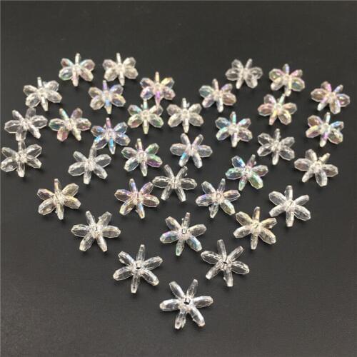 30g 12mm Transparent AB Plastic Snowflake Beads For Handchain,Necklace Making.Clothes.Hat,Shoe,Kids DIY,Wedding Party Decoration