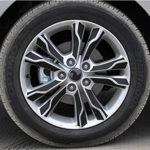 3D 4D Carbon Fiber Wheel Stickers DIY Pre-cut Protective Film For KIA Optima/ K5 2011-2013 17" Wheel Rims Wrap Decal Vinyl