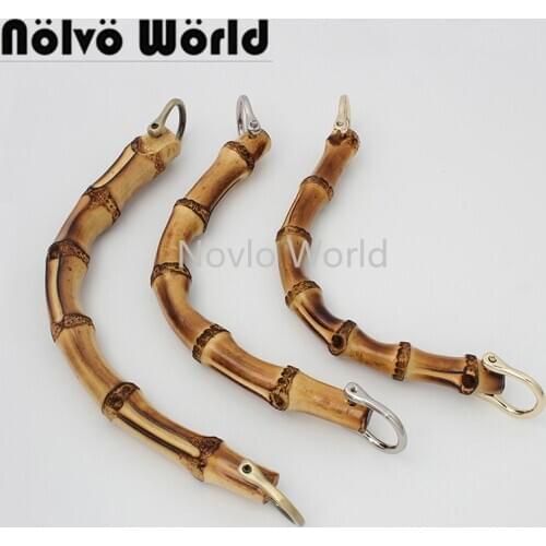 4-10 pieces,3 size 6 colors 14cm 15cm 18cm Natural Bamboo Carrying Handle Detachable D buckles Women bag bamboo handle frames