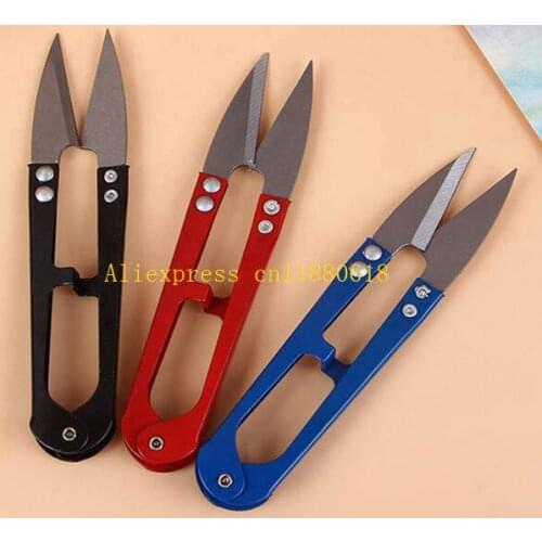 480pcs/lot Fast shipping Cheaper U Shape Clippers Sewing Trimming Scissors Nippers Embroidery Thrum Yarn Tailors Scissors