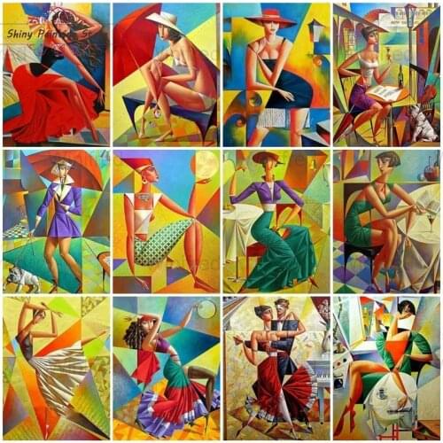 5D DIY Diamond Painting Abstract Woman Picasso Style Figure Embroidery Mosaic Art Home Decoration Vintage Wall Decor Painting