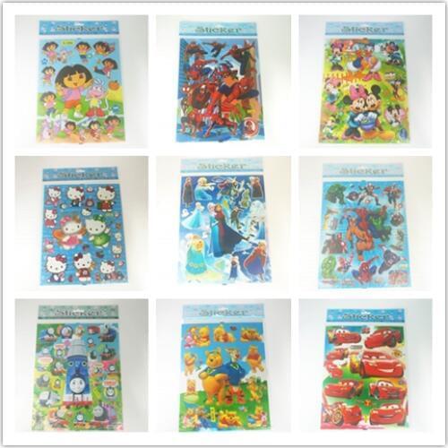6pcs/lot Mickey Mouser princess Avenger Styling Super Hero Stickers Car Decals PVC DIY Waterproof SpiderMan Sticker