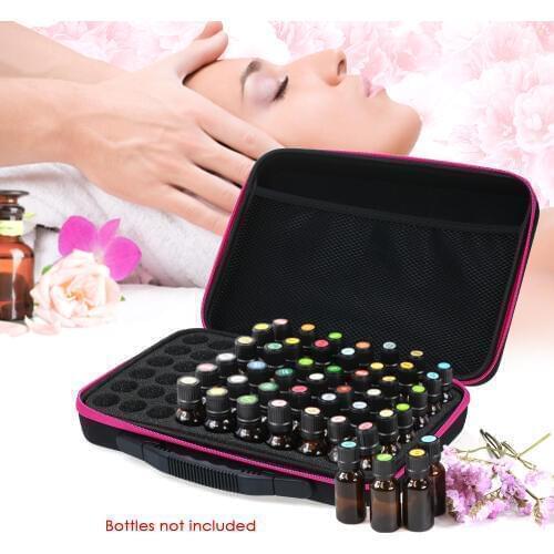 60 Slots Essential Oil Holder Shockproof Shell Dense Foam for Painting Tools Nail Art Rhinestones Storage Carry Case Container