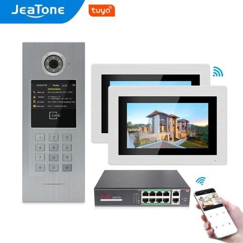 7'' WIFI IP Video Door Phone Intercom Door Bell Building Security Access Control System Touch Screen Password/for 2 householders