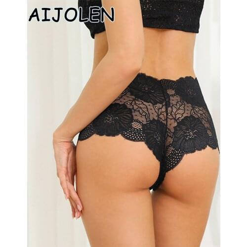 AIJOLEN Solid Color Underpants Lace Flower Panties Hollow Sexy Boxer Briefs Close-fitting Breathable Underwear for Women Pants