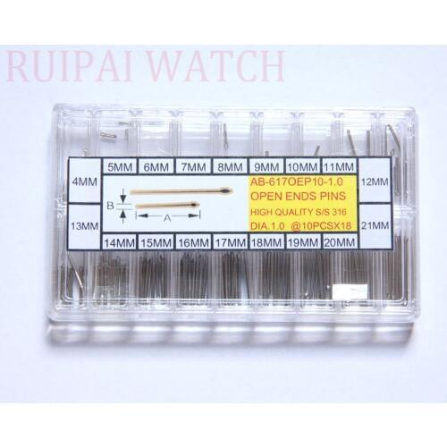 Watch Bracelet Split Pins Assortment (180PC) Diameter 1.0mm Sizes 4-21mm