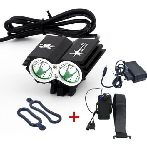 Free shipping 5000 Lumens 2x XM-L U2 LED Cycling Bike Bicycle Light HeadLight + 8.4V Battery Box