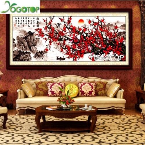 Large DIY Diamond painting Primula plum blossom 5d Diamond Embroidery full square round mosaic Rhinestone Home Decor YY3447