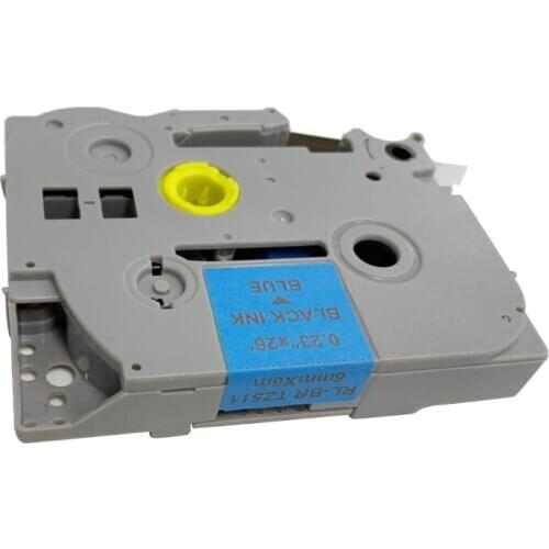 Black on Blue TZe-Z511 Compatible Label 6mm*8m For PT-E115 Tape