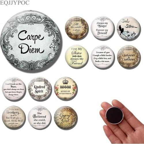 Quote ,carpe Diem Fridge Magnet Inspirational Letter Refrigerator Magnets Best Friend Friendship 30Mm Fridge Sticker Home Decor