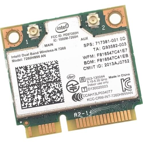For Dual band Wireless N 7260HMWAN AN Intel 7260 7260HMW Wifi Bluetooth-compatible 4.0 Card for Laptop