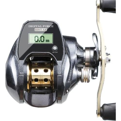 Digital Display Electronic Fishing Reel 2020 New 7.0:1 High Speed Ratio Low Profile Line Counter Baitcasting Reel Fishing Tools