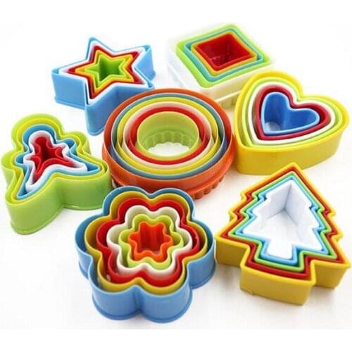 Heart Cookies Cutter Molds Plastic Cake Mould Biscuit Plunger Forms For Cookies Cake Decorating DIY Baking Tools 5Pcs/set