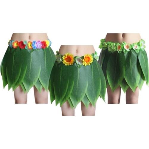 Party Hawaiian Fancy Dress Hula Leaf Grass Skirt Flower Children Adult Costume s home decor wedding