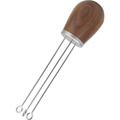 Solid wood handle Needle Coffee Tamper Coffee Tamper Distributor Leveler Tool Needle Type Coffee Powder Distributor NJ70712