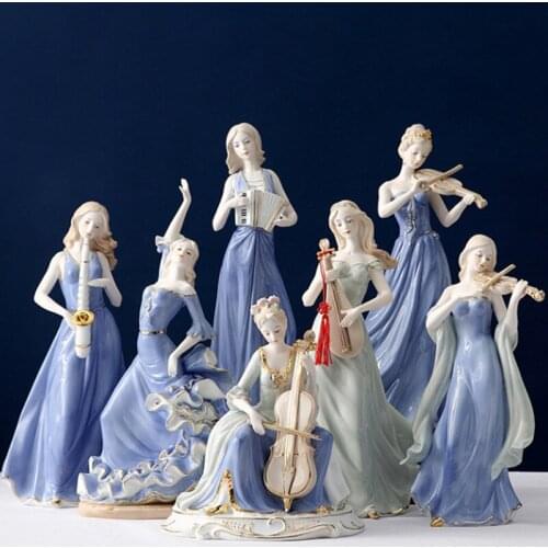 European style ceramic music Western womens works of art creative living room wine cabinet bedroom decorations home furnishings