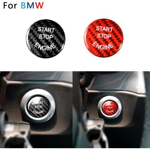 Carbon Fiber Car Engine Start Button Replace Cover Decor Accessories For BMW X1 X3 X5 Series E90 E92 E60 E93 E84 E91 E46 Z4 E70