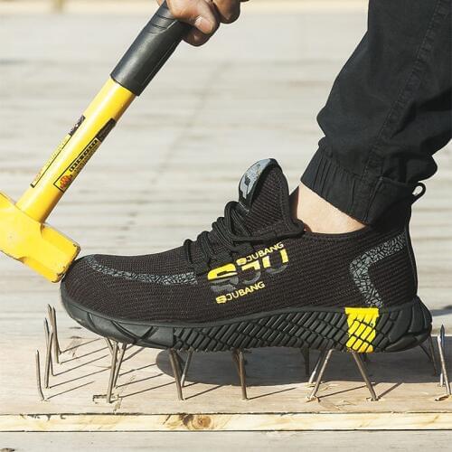 New exhibition Men Work safety shoes fashion Outdoor Steel Toe Cap Anti-smashing Puncture Proof Construction sneakers Boots