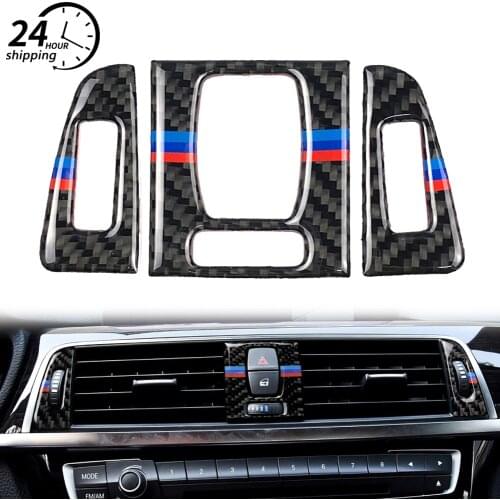 For BMW F30 F31 F32 F33 F34 320i 428i 3 Series 4GT Carbon Fiber Stickers Car Air Vent Outlet Cover Trim A/C Vent Decor Accessory