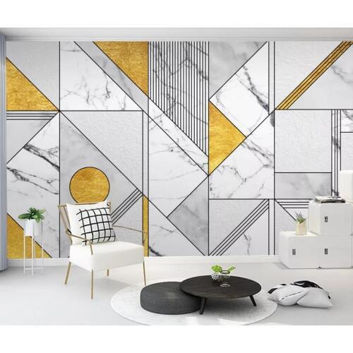 Nordic 3D Abstract Gometric Mural Marble Wallpaper Art Wall Painting Luxury Contact Paper Photo Wall Paper for Living Room