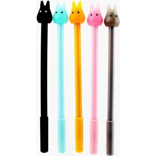 5 Color Gel Pen Cartoon Ears Creative Pen 0.5mm Refill Pen Stationery Office For School 2020